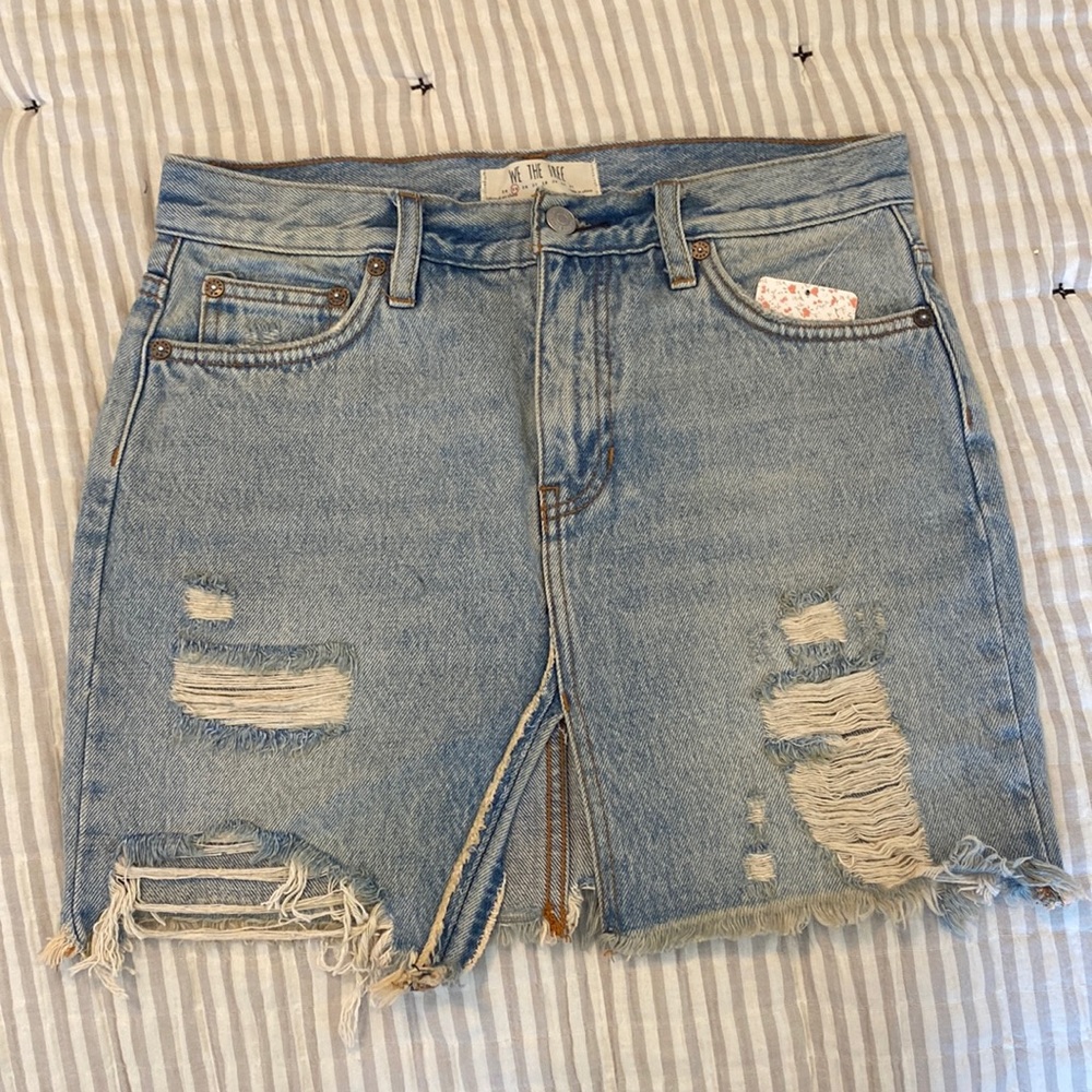 Free People denim skirt. Size 25 with split down the front!